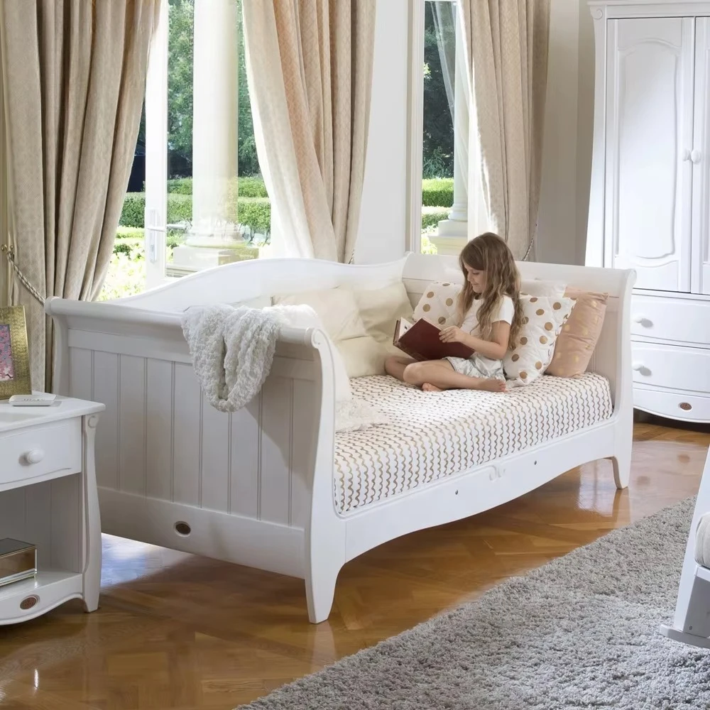 Solid Wood Kids Furniture Single Girls Sofa Day Bed Kid Bed Child