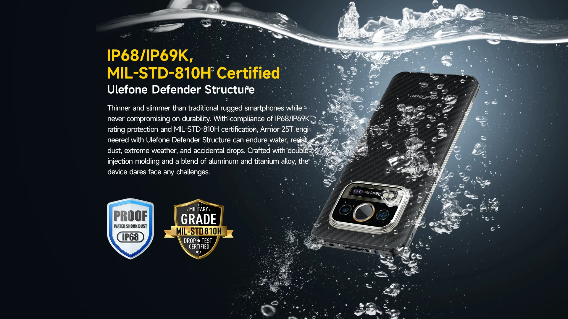 Ulefone Armor 25T NFC 8ГБ 256ГБ 6500mAh 4G Thermal lmaging By FLIR Rugged 64MP Night Vision Android 14 глобальная версия