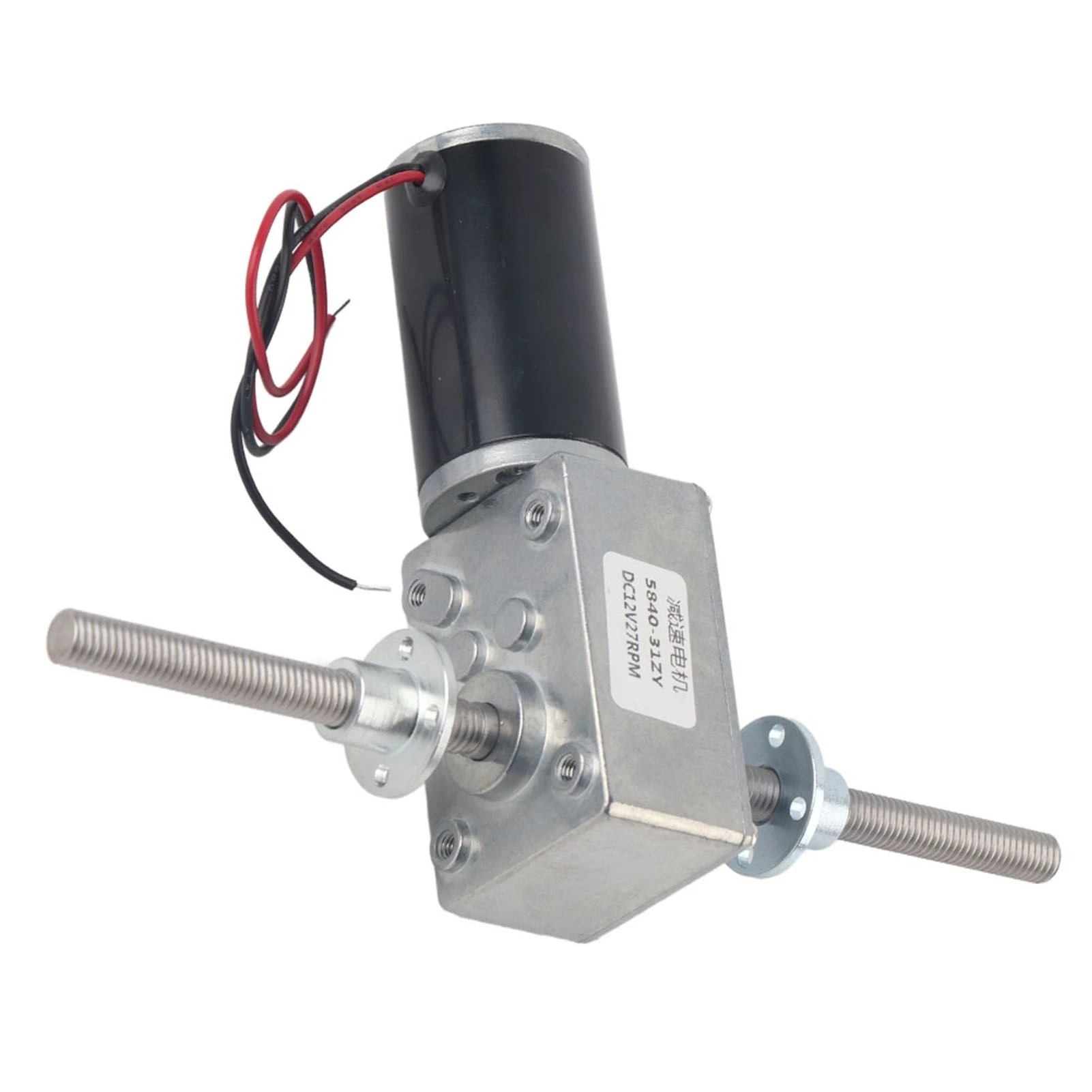 Worm Gear Motor Right and Left Hand Shaft Coaxial M8 Thread Speed Reduction 1280 Motor with FlangeSpeed Reduction Rate