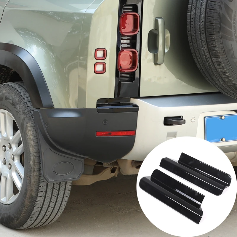 For Land Rover Defender 90 110 2020-2023 ABS Black Car Rear Bumper Both Sides Tail Lights Decorative Strip Sticker Accessories