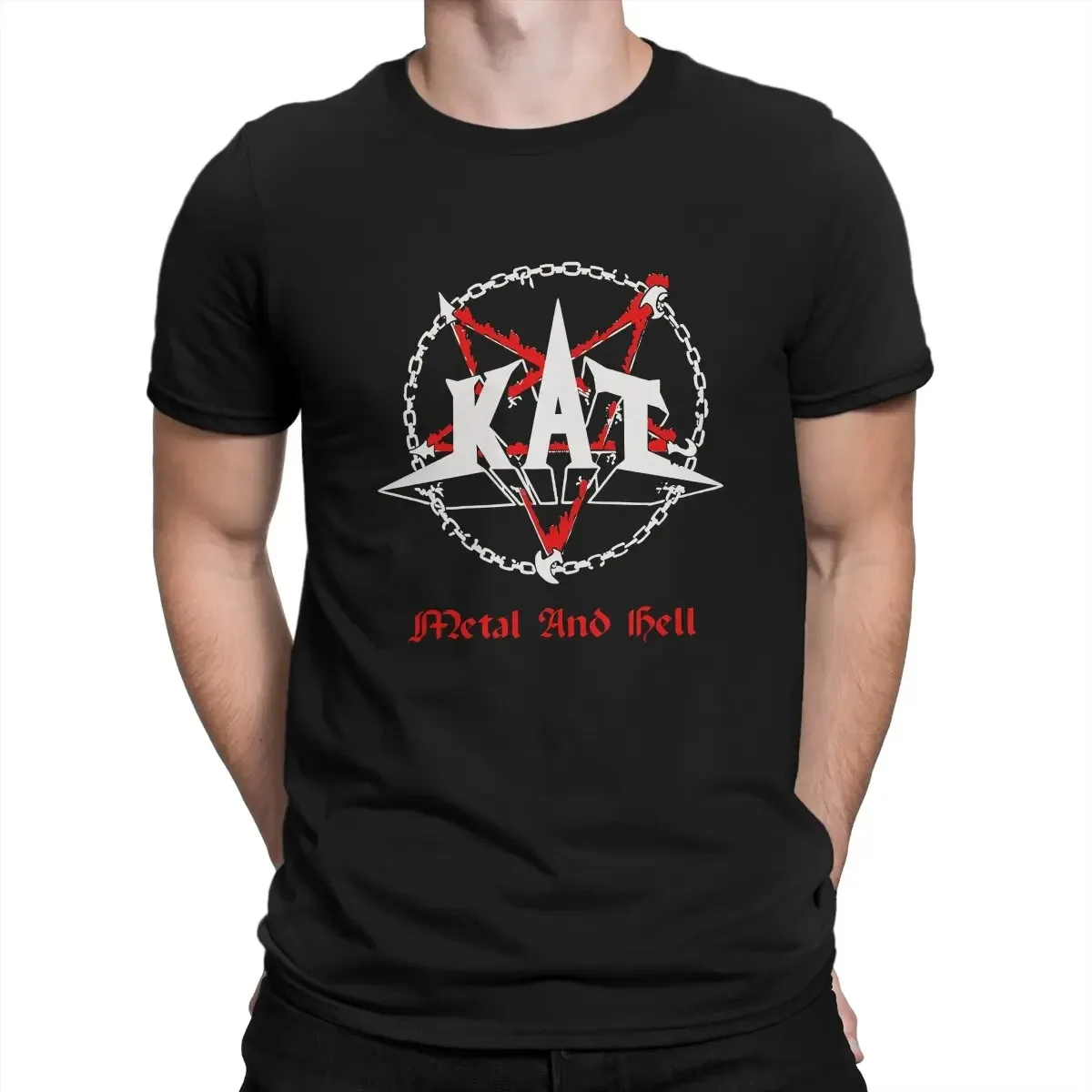 Kat Metal and Hell Fashion Cotton T-Shirt Rock Star Print T-Shirt Men's New Design High Quality Men's Outdoor Sports Streetwear