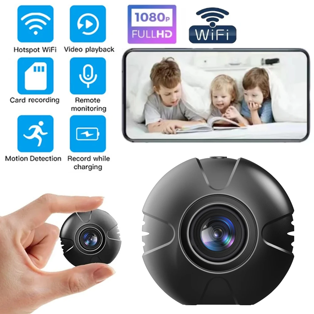 Mini Wifi Telecamera IP 1080P HD Senza Fili Mini Webcam Supporto a raggi Infrarossi Visione Notturna Rilevamento del Movimento Telecamera di Sorveglianza Senza Fili