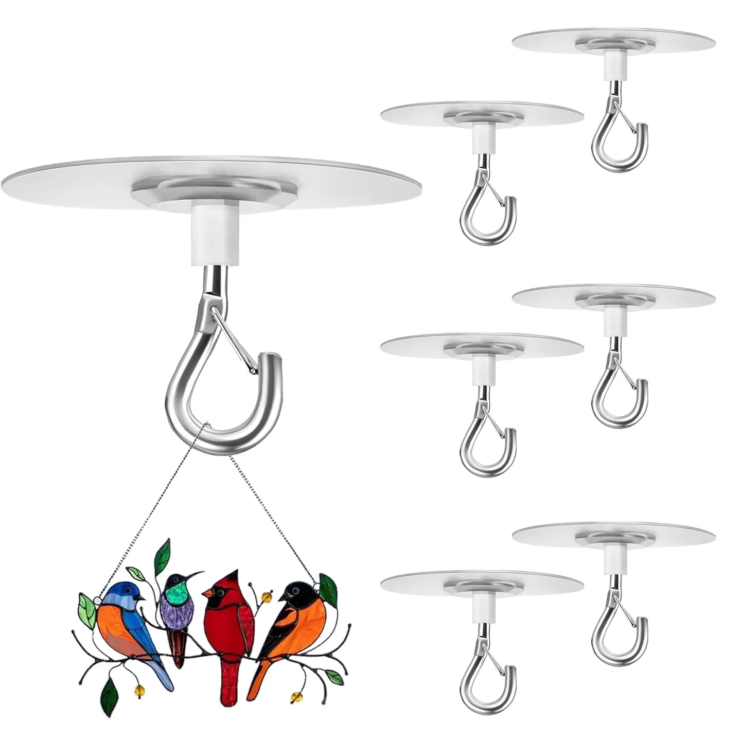 

Hanging hook sticky on ceiling, strong adhesive hook, bearing weight 1.5kg-2kg, multi-functions, openable water-proof steel hook