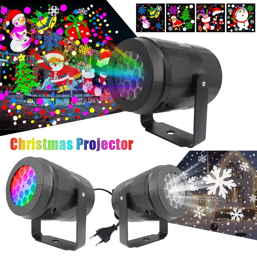 Proyector de luces navideñas para exteriores, lámpara de proyección Led impermeable, decoración de Navidad, luz láser de copo de nieve, luces de escenario para fiestas