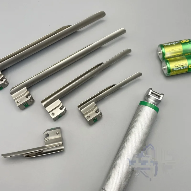 Animal anesthesia laryngoscope stainless steel pet LED fiber source imported veterinary inspection battery