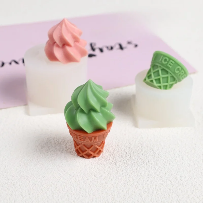 simulated christmas tree shape ice cream cone model, self-made aromatherapy candle ornament, mousse cake silicone mold