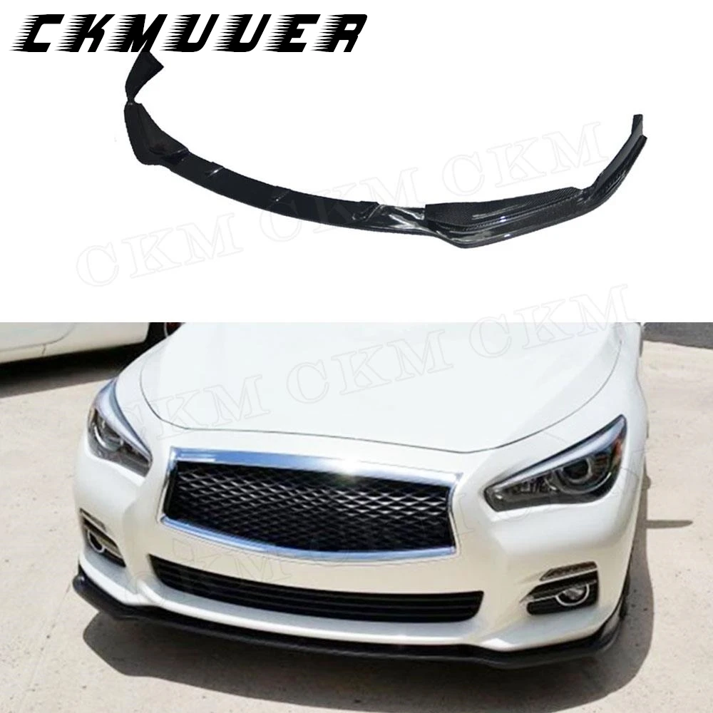 

CKMUUER передний бампер из углеродного волокна, спойлер для Infiniti Q50 Q50S, спортивные стандартные чехлы на бампер 2014-2017, комплекты кузова