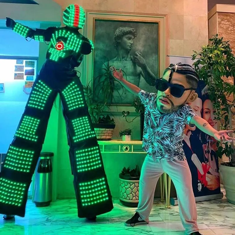 LED Stilts Walker Robot Suit for Dancing Show Multiple Modes Holiday Carnival Halloween Party Performance Hot Sale Costume