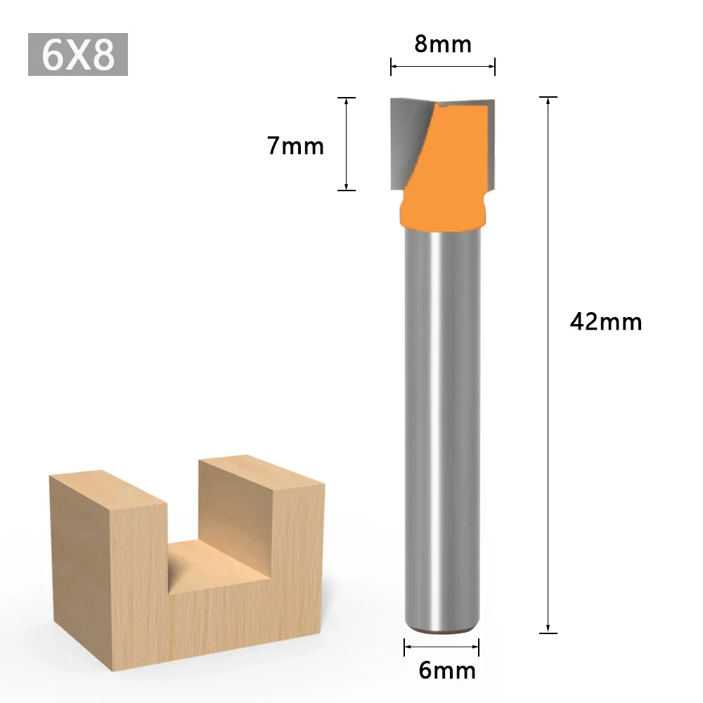 1PC 6MM Shank Milling Cutter Wood Carving Cleaning Bottom Engraving Router Bit Woodwork Tool Solid Carbide Wood Milling Cutters