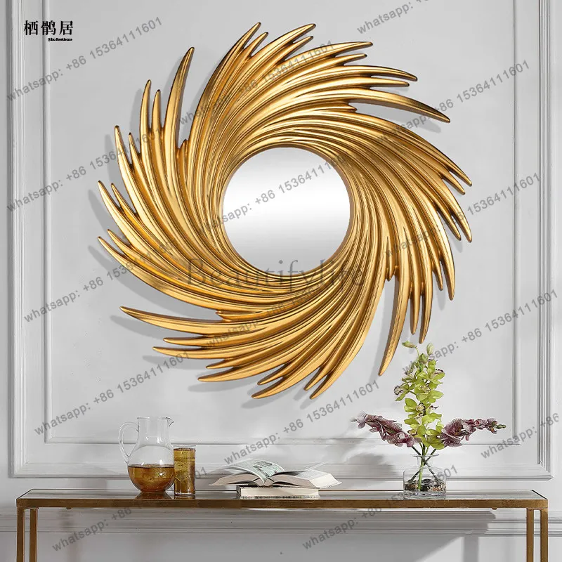 Light luxury bathroom dressing mirror living room entrance creative decoration bedroom wall-mounted makeup mirror