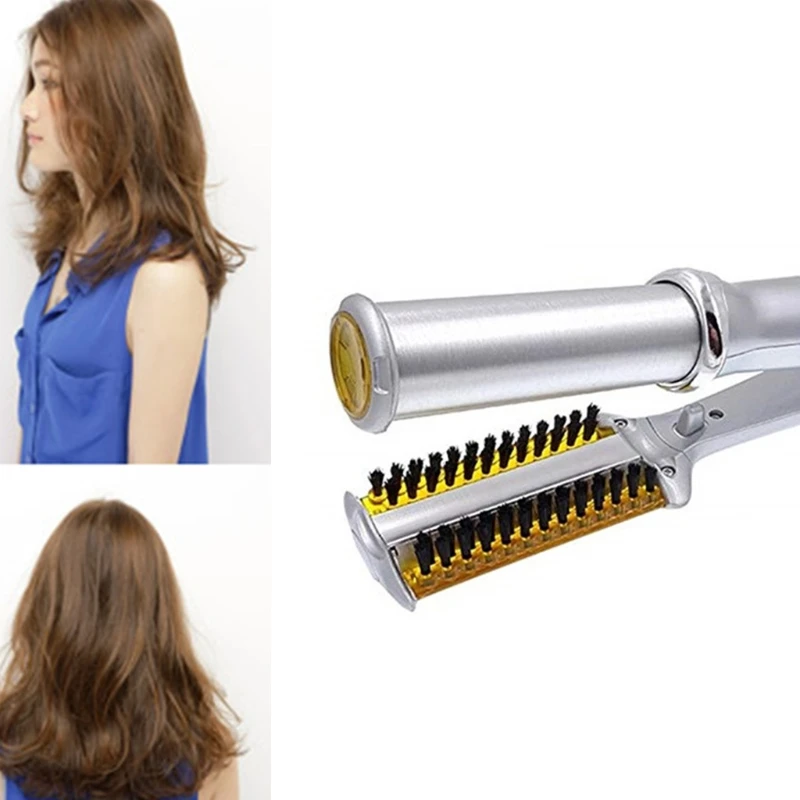 Professional Hair Straightening Iron Curling Iron Straightener&Curler Styler 2 In 1 Multi Hair Styling Tool Flat Iron
