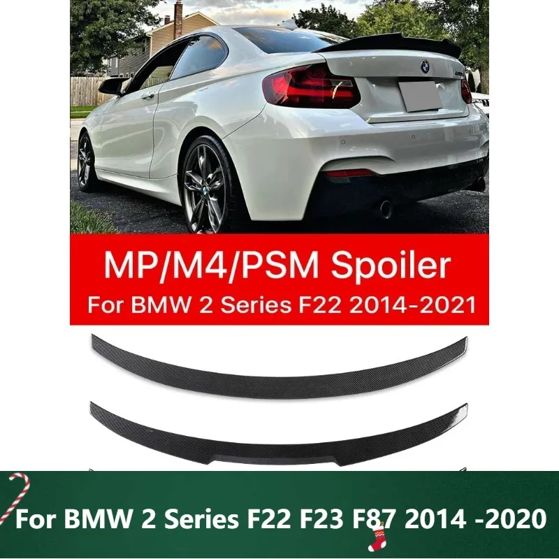 

New! Gloss Black Rear Bumper Lip Trunk Roof Spoiler MP M4 PSM Style Wing Tail for BMW 2 Series F22 F23 F87 2014 -2020 Carbon Fib