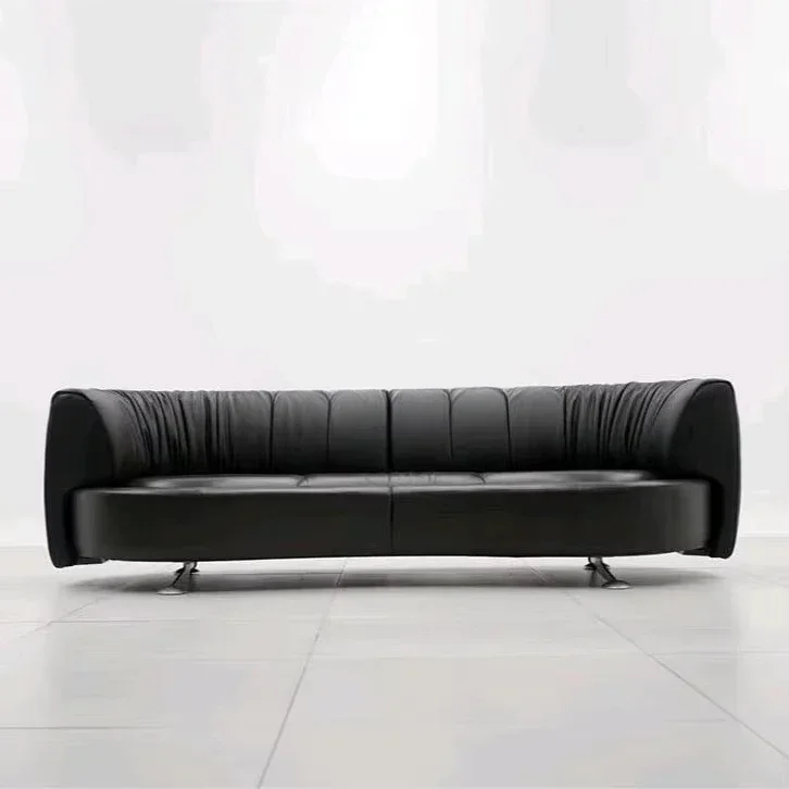 Simple leather sponge luxury modern sofa rotating function living room furniture