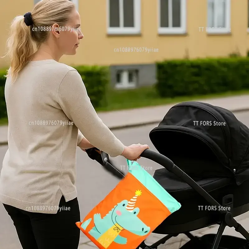 25x35 см сумка для детских подгузников с двойной молнией многоразовая водонепроницаемая сумка для хранения мамы с принтом медведя идеальный подарок для мамы