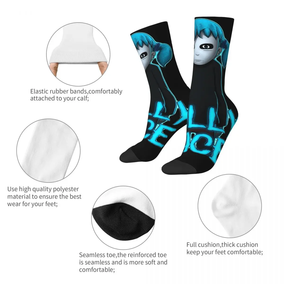 Men Women Game Sally Face Horror Games Socks Cotton Funny Happy Socks High Quality Accessories Middle Tube Crew Socks