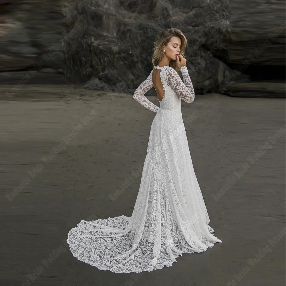 Sweetheart Collar A-Line Women Wedding Dresses Popular Lace Print Mopping Length Mermaid Engagement Ball Vestidos De Noives 2024