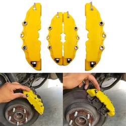 2x Yellow 3D Front+Rear Car Disc Brake Caliper Cover Parts Brake Kit Accessories