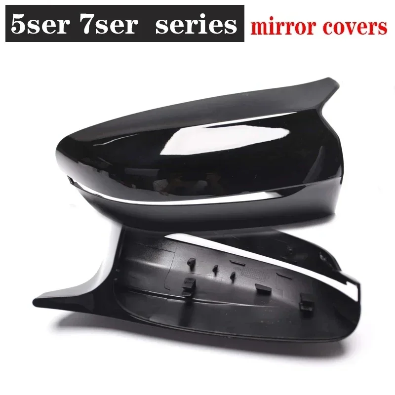 

For BMW 5 7 Series G30 G38 G11 G12 540 730 740li Carbon fiber mirror Shells Rearview Cap Light Black rear view mirror case cover