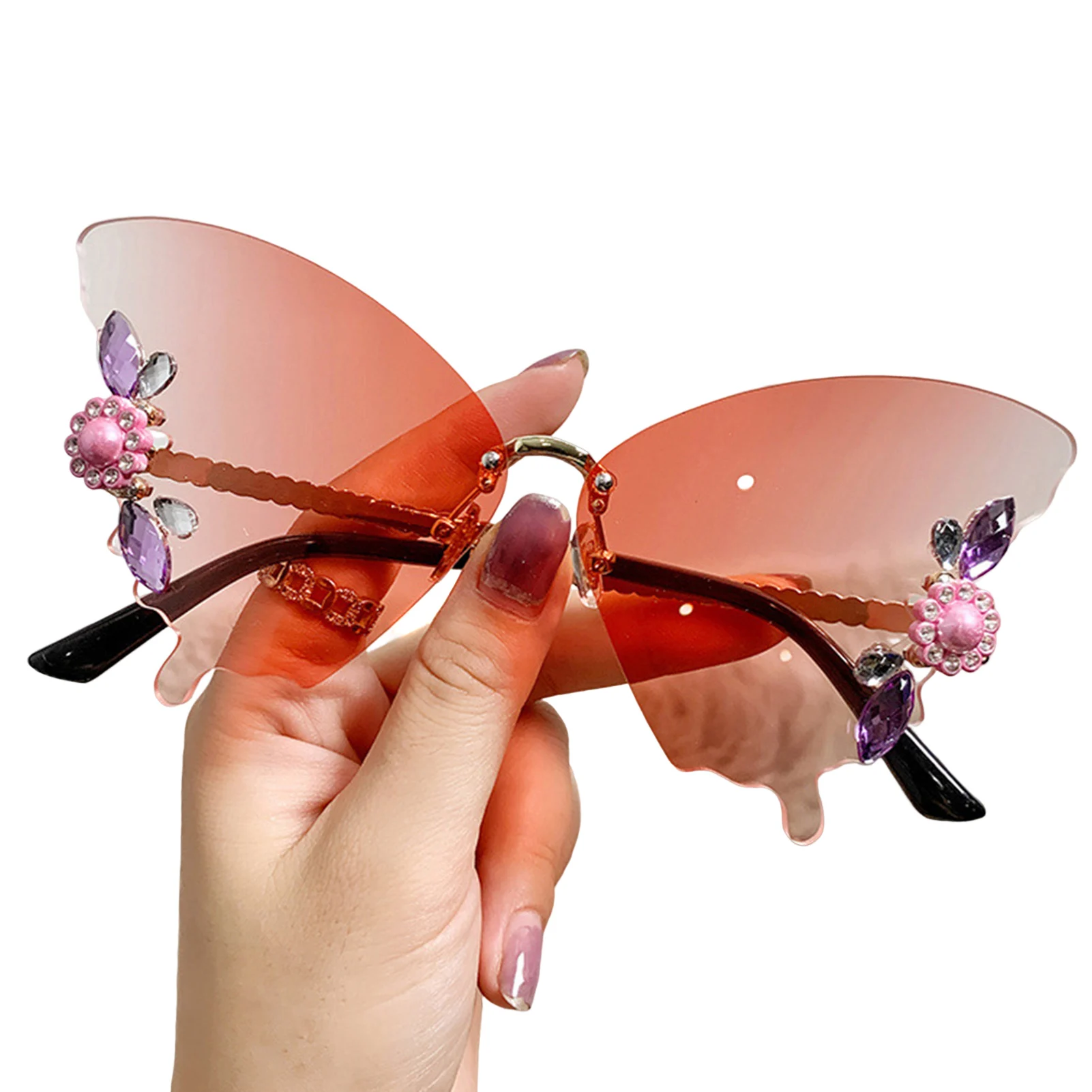 Women's Gradient Color Lens Sunglasses Fashion Irregular Streetwear Shades for Dress Up Themed Props