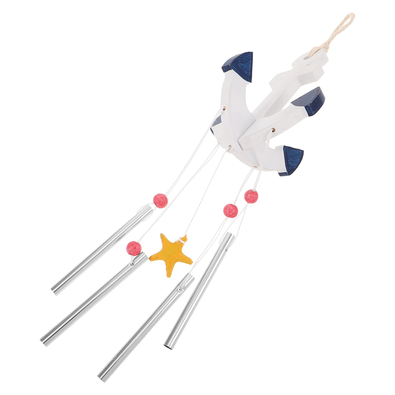 

Mediterranean Style Metal Wind Chime Nautical Anchor Hanging Ornament Coastal Wind Bells Balcony Window Garden Outdoor