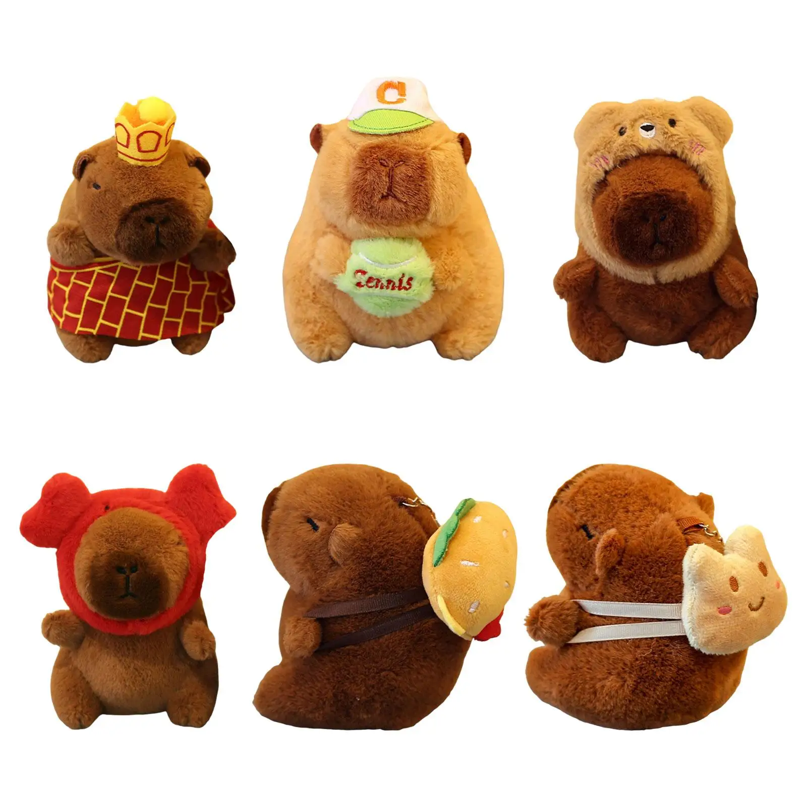 Capybara Stuffed Animal Huggable Home Decor Cartoon Snuggling Capybara Pendant for Birthday Gifts Family Adults Children Teens