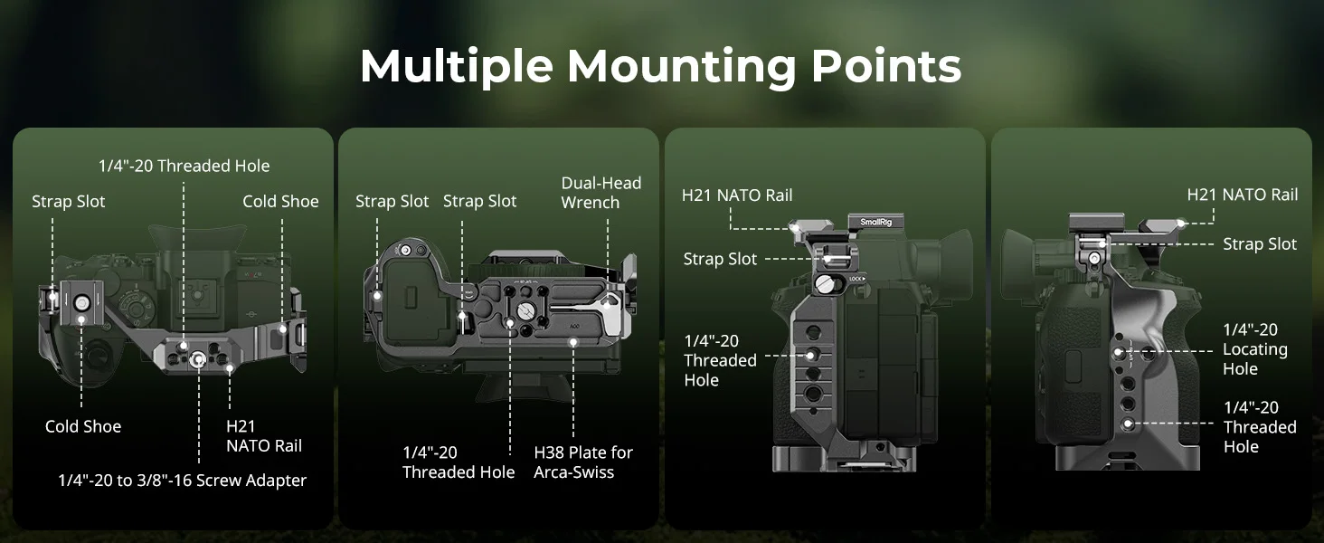 SmallRig A7R VI "HawkLock" Schnellwechselkäfig für Sony Alpha 7R VI mit 1/4"-20 Gewinde-Kaltfassung für Griffe, Monitore und Halterungen 6702 – Detail 4