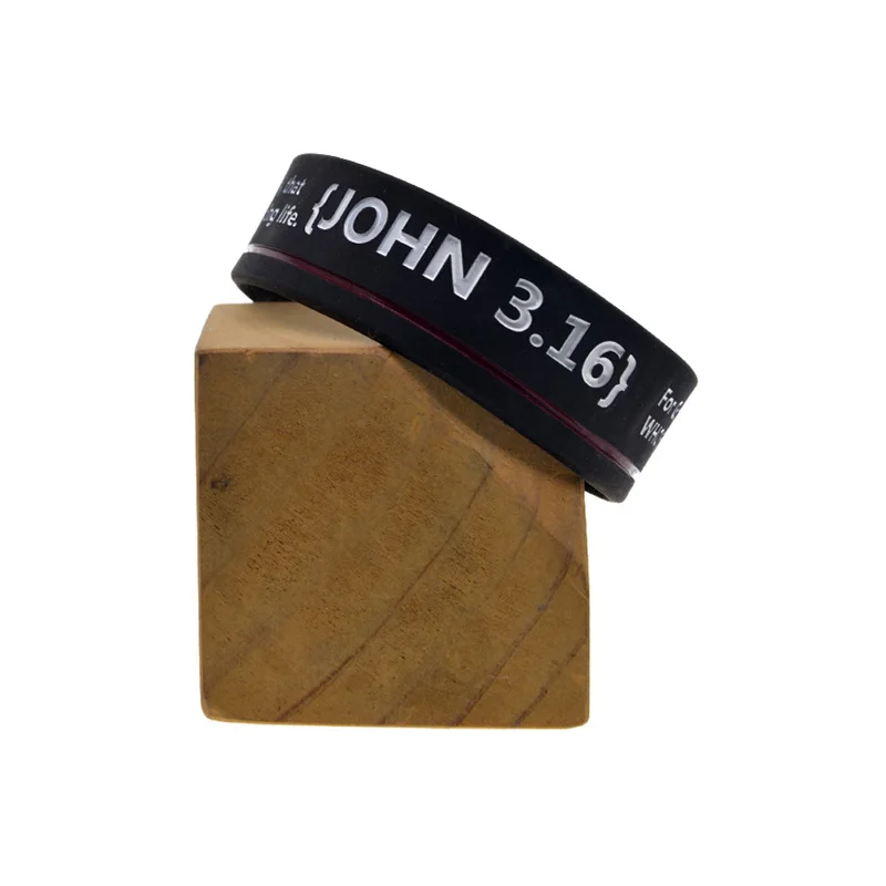 25 Pcs 3/4 Inch Wide Bracelet Holy Bible John 3:16 Silicone Rubber Wristband for Religion Faith ﻿