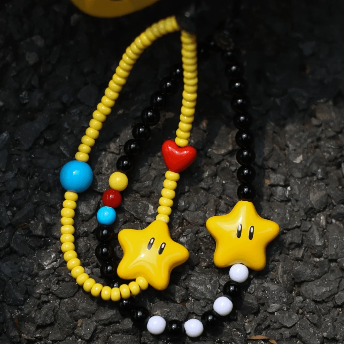 Y2K Cute Star Beads Rope Phone Chain Lanyard Charm Strap Wrist Beaded Hanging Cord Bracelet Keychain for Camera Sweet Girl Woman