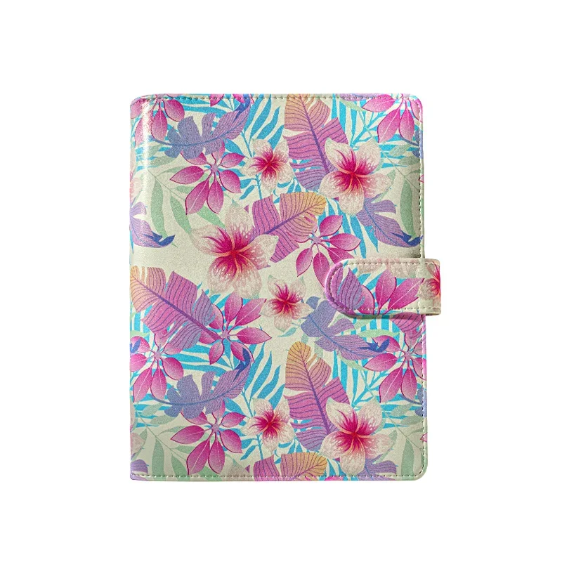 A5 Flowers PVC Loose Leaf Notebook Cover Planner Agenda Organizer Financial Management 6 Ring Binder 2023 New