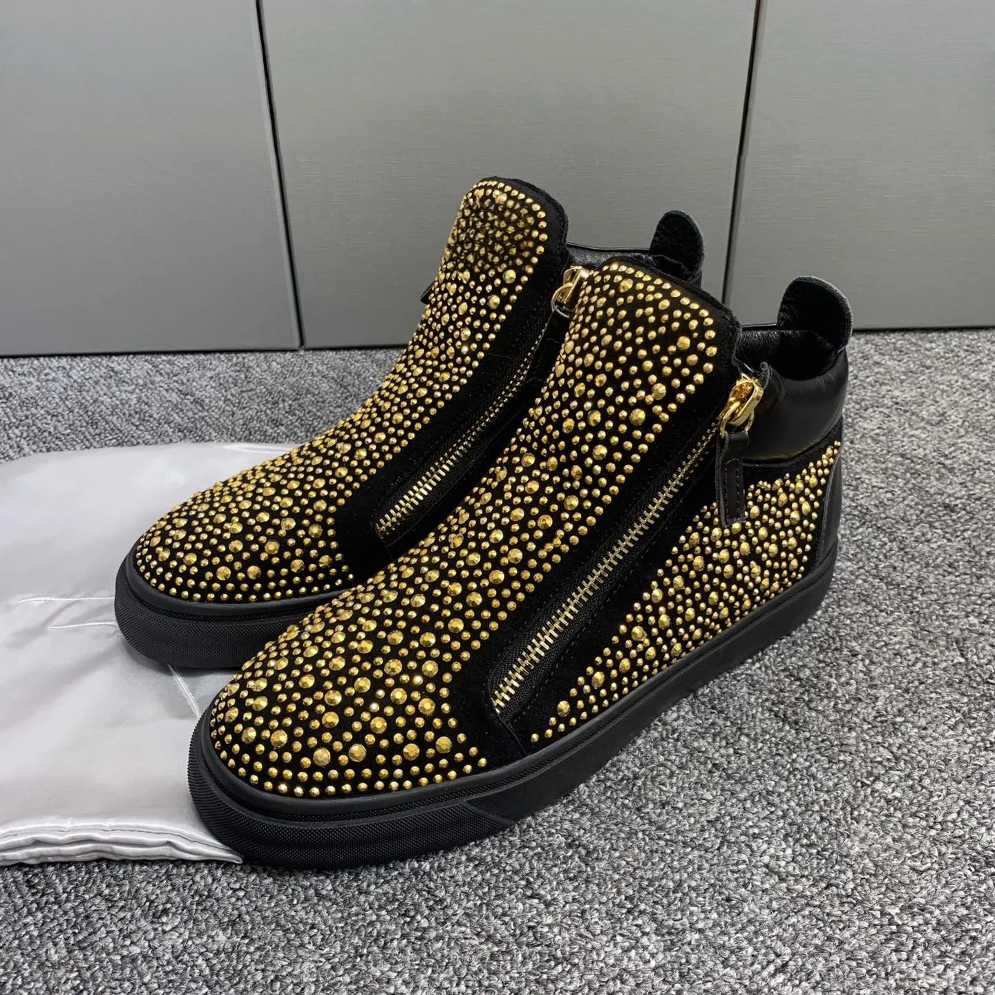 

Top Hight Quality Casual Sneakers For Men and Women Real Leather Brand Designer Unisex Tennis Shoes GZ Zipper Loafer Shoes G840