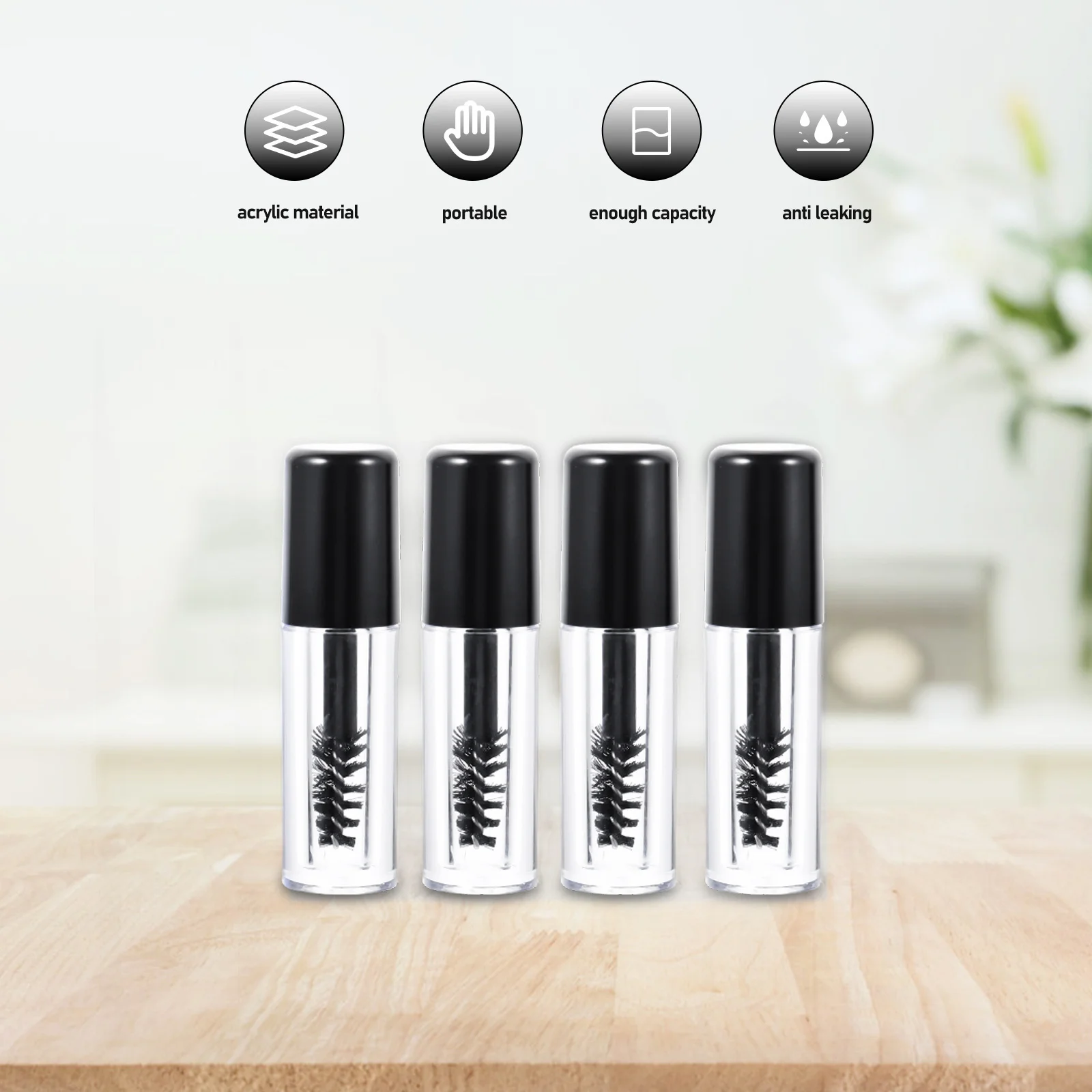 ขวดมาสคาร่าเปล่าใส 20 ชิ้น ใช้ซ้ำได้ หลอดขนตาขนาดเล็ก พกพาสะดวก ป้องกันการรั่วซึม สำหรับครีม เซรั่ม น้ำมัน