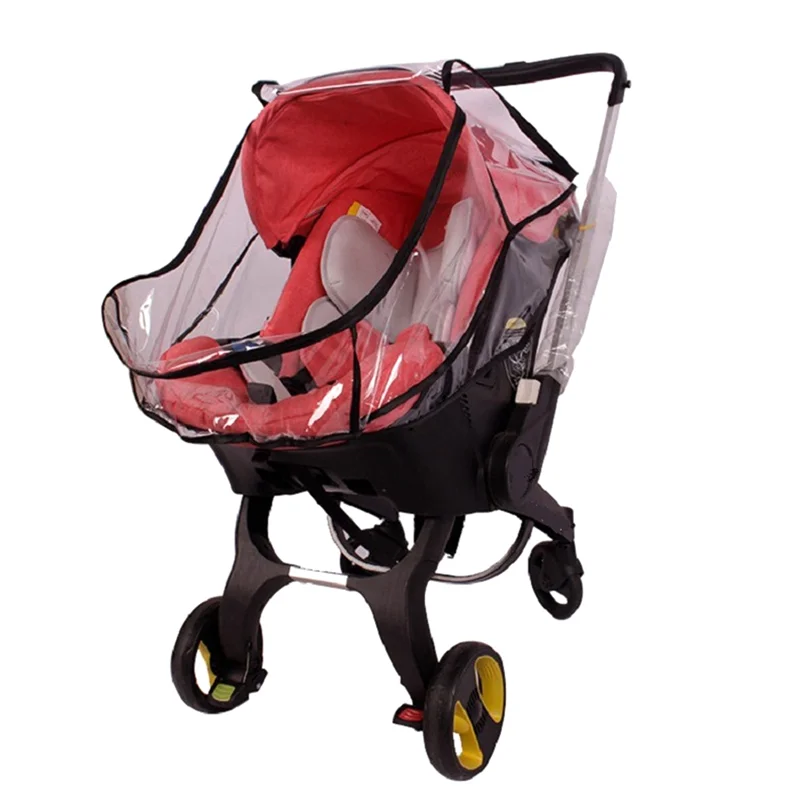B78B-Baby Carriage Rain Cover Breathable Double Zipper Windproof Rain Cover Stroller Raincoat Baby Seat Travel Parts Accessories