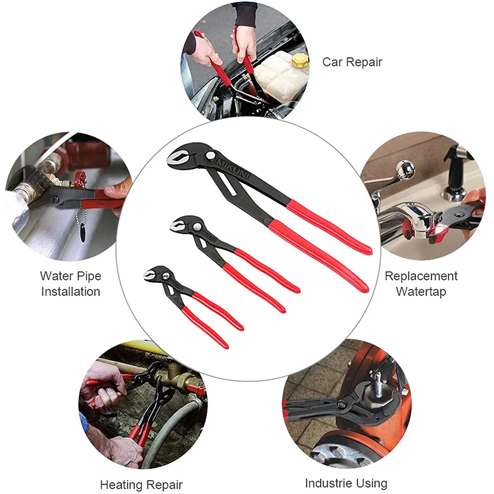 Water Pump Pliers Quick-release Plumbing Pliers Straight Jaw Groove Joint Set Combination Tools Adjustable Universal Wrench Pipe