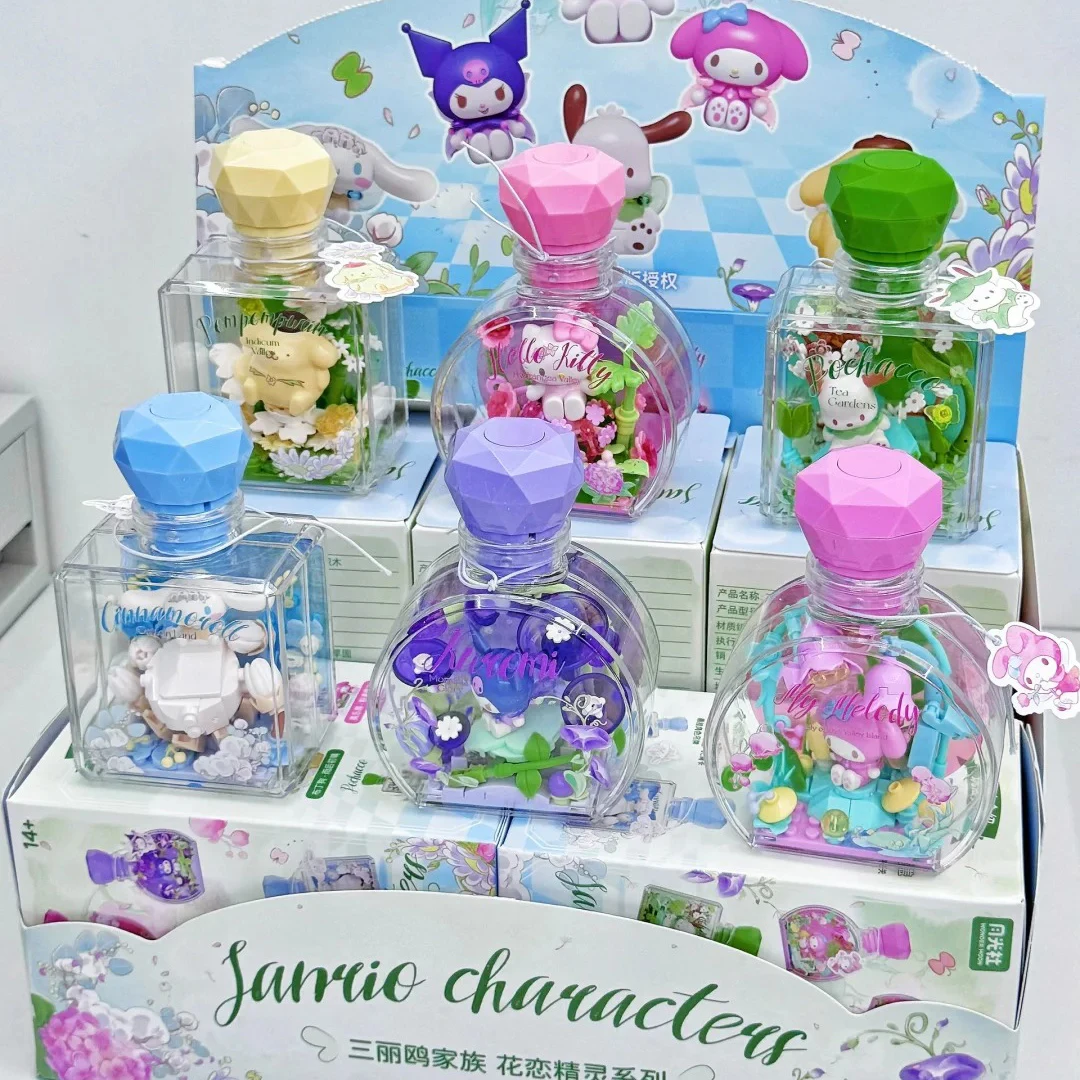 WONDER Moon Hello Kitty Flower Fairy Blind Box Building Blocks DIY Assemble Wishing Bottle Cute Collectible Toys Holiday  Gifts view 3