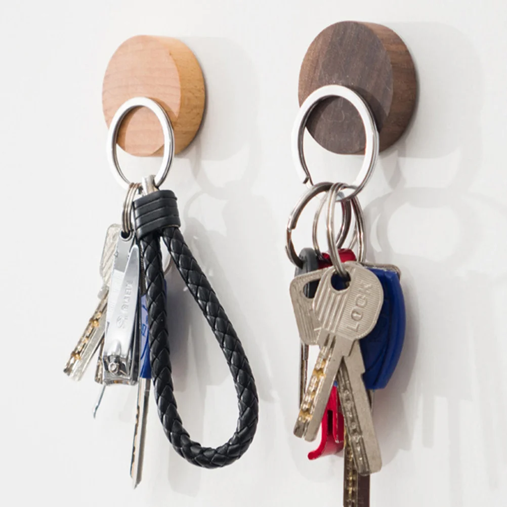 

1Pcs Magnetic Refrigerator Sticker Key Hanger Solid Wood Khaki Traceless Durable Corrosion Resistant Super Strong Fridge Magnet