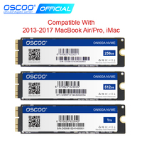 OSCOO 256GB 512GB 1TB M2 PCIe NVME SSD For 2013 2015 Macbook Pro Retina A1502 A1398 Macbook Air A1465 1466 SSD iMac A1419 SSD