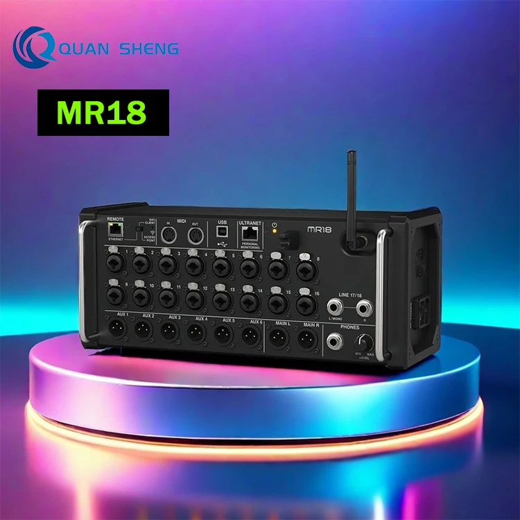 MR18 Wireless-Controlled Digital Mixer High-Quality 18 Channel Audio Mixing Console for Musicians and Engineers