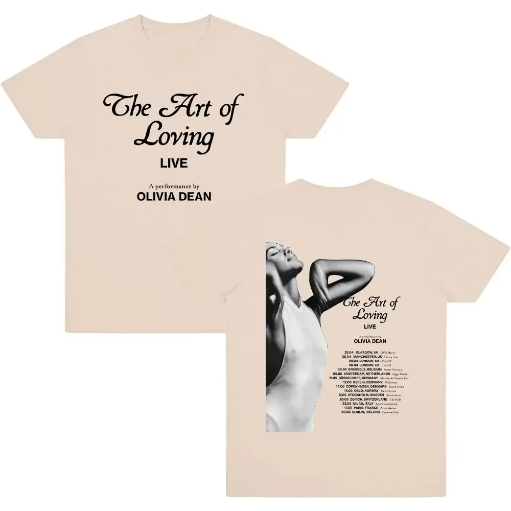 Y2k موضة تي شيرت فن المحبة لايف أوليفيا دين تي شيرت الجرافيك الطباعة القطن تيز ملابس عصرية فضفاضة للجنسين