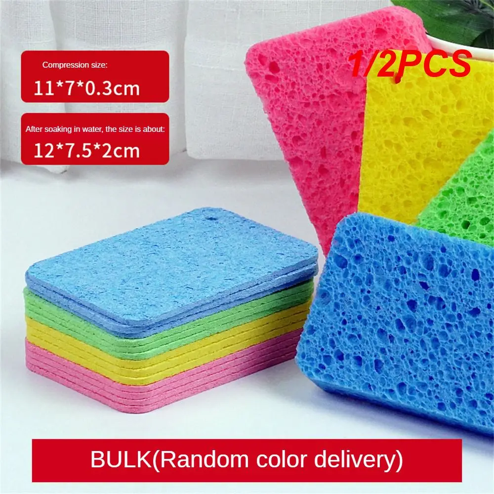 1/2PCS Cleaning Sponge RubsBrush Descaling Compress Clean Rub Sponge Wipe For Cooktop Pot Compressed Rubs Kitchen Cleaning Tools