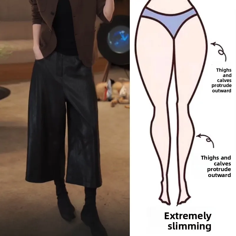 

High Waist Wide Leg Casual Pants plus Size Black Slimming Straight Cut for plus Size Women Autumn Spring Seasonal Fashion