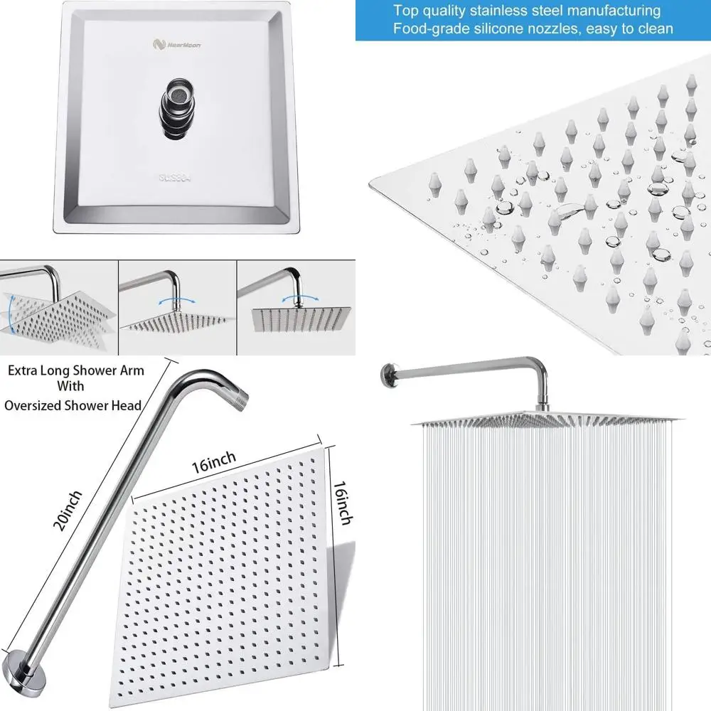 

Удлиненный душевой распылитель из нержавеющей стали с полным охватом тела (16 дюймов, хром)