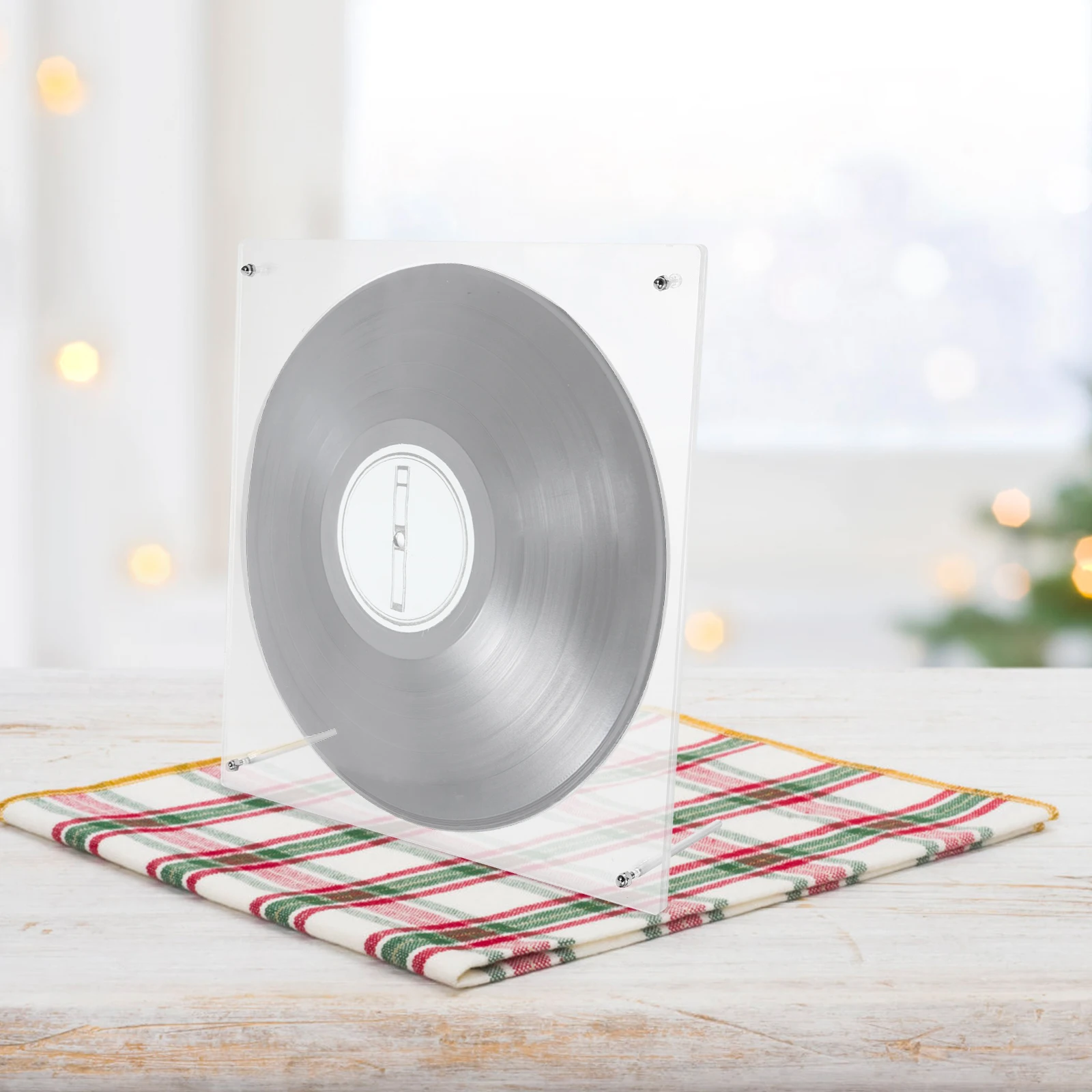 

Durable Clear Acrylic Record Display Stand Vinyl Album Holder Home Bar Decorative Shelf Collectors Music Lovers