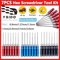 7PCS YSIDO 0.9/1.27/1.3/1.5/2.0/2.5/3.0mm Hex Screwdriver Tool Kit for Traxxas Axial RC Car FPV Aircraft Racing Airplanes Drones