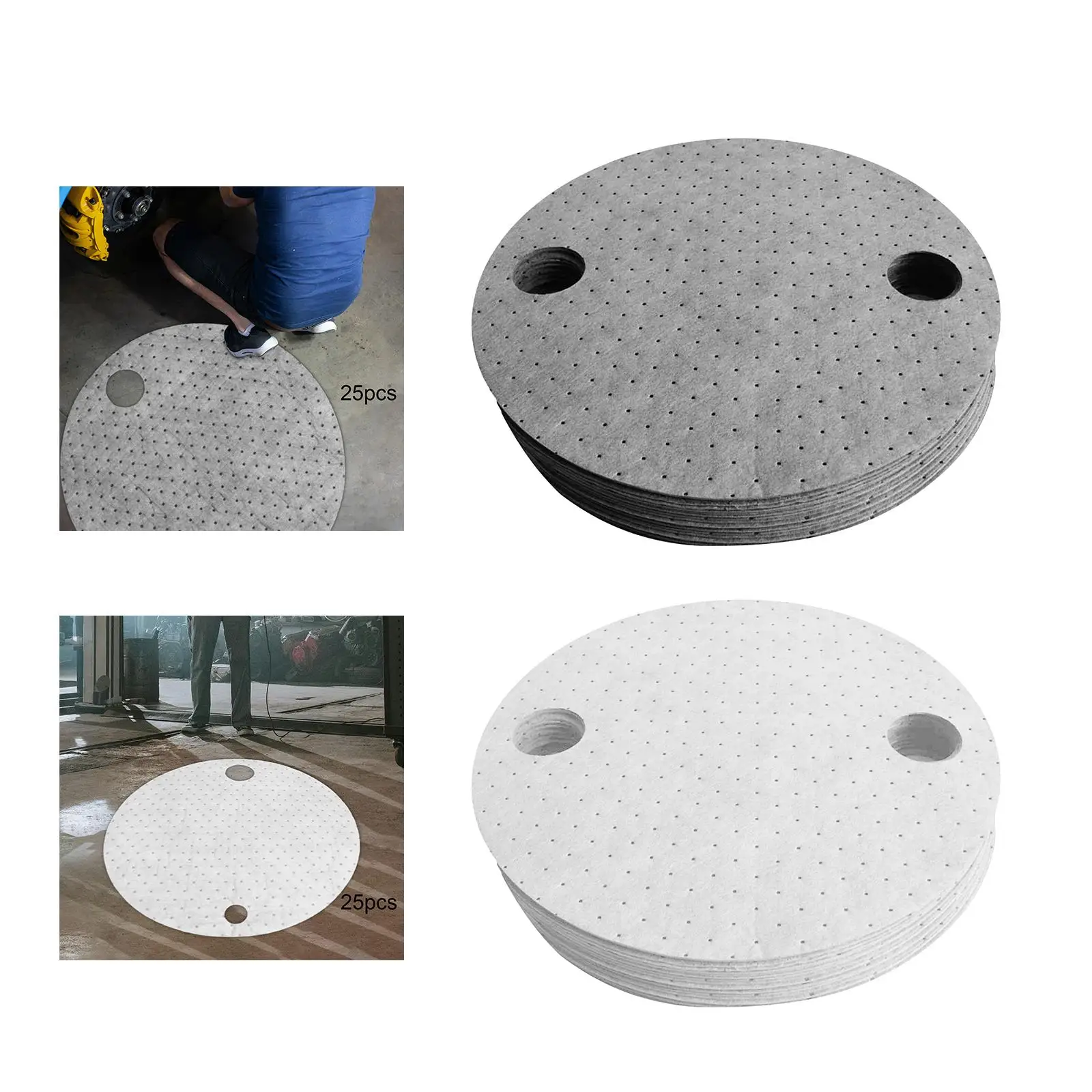 

25x Впитывающие прокладки для барабанов, абсорбирующие листы для растворителей и воды, для мастерских