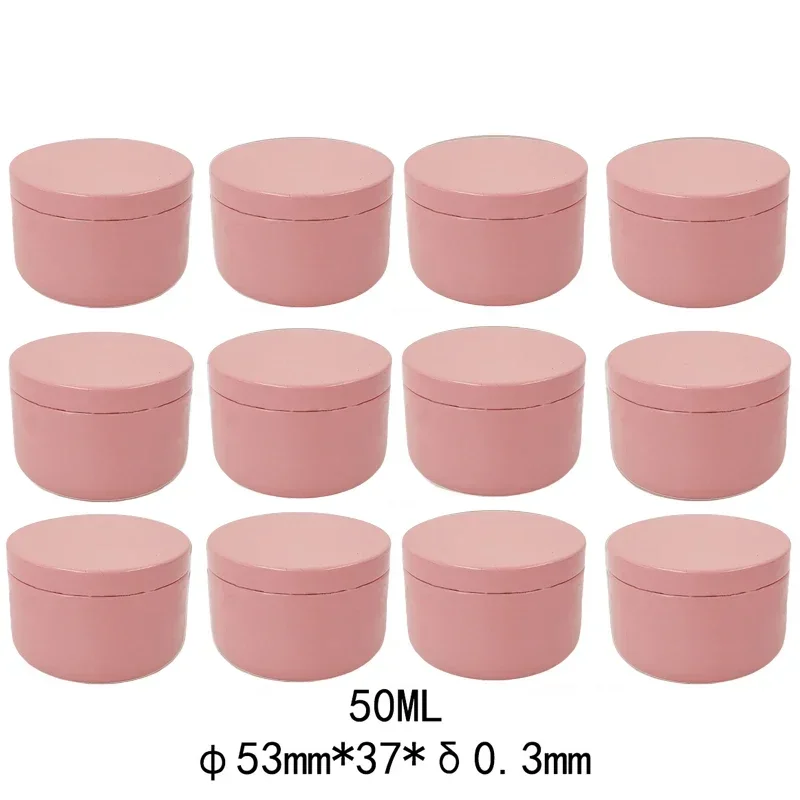 12/24Pcs Round Candle Tea Jars Aluminum Candle Tin Containers With Lid Travel Tin Empty Storage Box Solid Aromatherapy Metal Jar