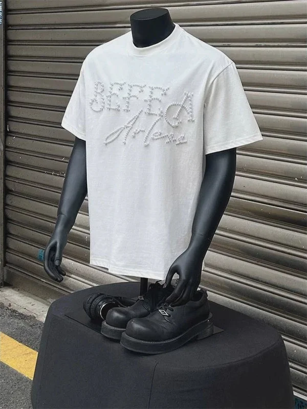 Heavy Du Large Size 300 Pou ort Sve T-irt Men's Summer American Trendy Brand Special Design oulder Level Top