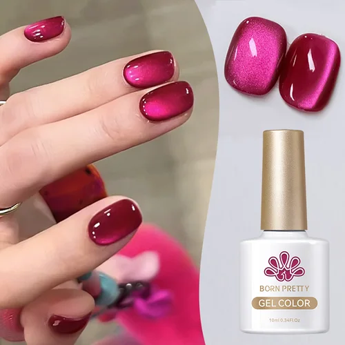 Imagen 1 del producto BORN PRETTY-esmalte de uñas de Gel magnético, gato rojo y rosa, 10ml, gelatina de ámbar, Color precioso, Soak Off UV LED, arte de uñas de Gel semipermanente