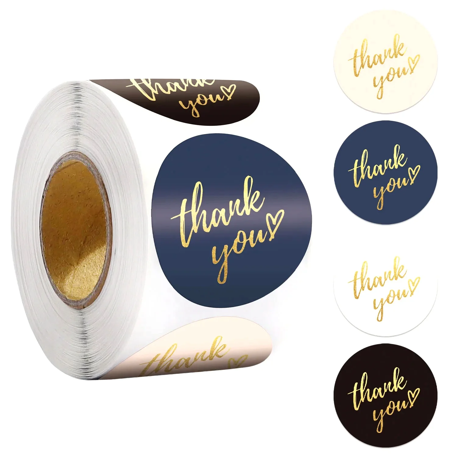 50-500pcs 1inch Blue Thank You Stickers For Envelope Sealing Labels Stationery Supplies Handmade Wedding Gift Decoration Sticker