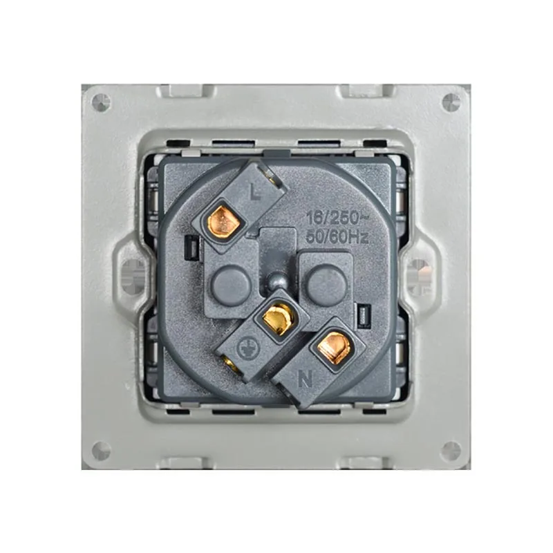 16A European socket European standard German wall socket tempered glass panel 10A 250V home decoration