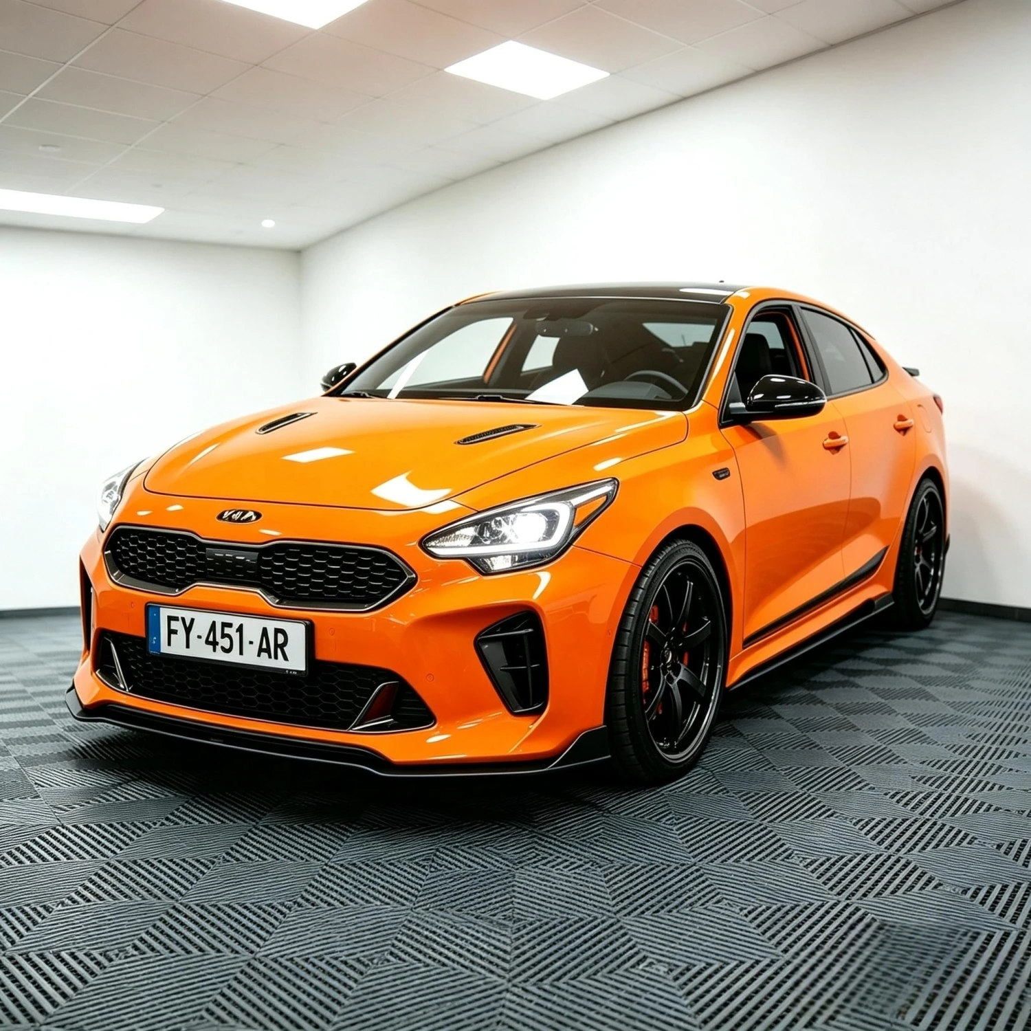 3Pcs Car Front Bumper Splitter Lip Diffuser Spoiler Guard Deflector For Kia Stinger GT 2018-2023 Tuning ABS Plastic Gloss Black view 2